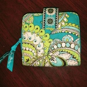 Vera Bradley Teal and Lime Paisley Wallet